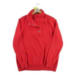 Damski czerwony sweter. Czerwone swetry damskie Ralph Lauren, s, bez wzorów, eleganckie, bez kołnierzyka, bez ramiączek, bez kaptura. Za 89.42 zł.