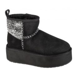 Buty Emu Australia Stinger Knit Flatform W13143-BLAK czarne. Czarne śniegowce i trapery damskie z gumy. Za 797.63 zł.