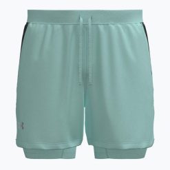 Spodenki do biegania męskie Under Armour Launch 5" 2IN1. Zielone krótkie spodenki sportowe męskie Under Armour, m, bez wzorów, do biegania. Za 189.99 zł.