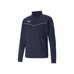 Bluza piłkarska męska Puma teamRISE 1 4 Zip Top. Niebieskie bluzy męskie Puma, m, bez wzorów, bez kaptura. Za 119.00 zł.