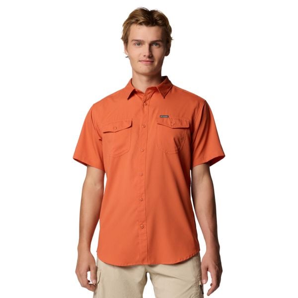Koszula sportowa męska Utilizer II Solid Short Sleeve Shirt. Brązowe koszule męskie Columbia, m, bez wzorów, z materiału, sportowe, bez kołnierzyka, bez ramiączek. Za 199.99 zł.