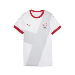 Damska koszulka wyjazdowa duńskiej reprezentacji w piłce ręcznej PUMA. Białe koszulki sportowe damskie Puma, l, bez wzorów, bez kołnierzyka, bez ramiączek, do piłki ręcznej. Za 429.00 zł.