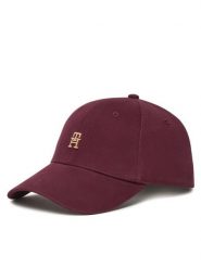 Tommy Hilfiger Czapka z daszkiem Th Elevated Chic Cap AW0AW17631 Bordowy. Czerwone czapki i kapelusze damskie Tommy Hilfiger, bez wzorów, z bawełny. Za 209.99 zł.