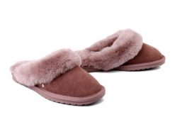 EMU AUSTRALIA W10015 Jolie mocha, kapcie damskie. Brązowe kapcie damskie Emu Australia, bez wzorów, ze skóry. Za 349.90 zł.