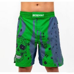 MMA Knockout Skull Szorty. Zielone krótkie spodenki sportowe męskie KNOCKOUT, bez wzorów. Za 119.03 zł.