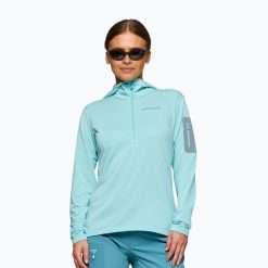 Bluza trekkingowa damska NORRONA Falketind Warm1 Hood. Niebieskie bluzy damskie NORRONA, xs, bez wzorów, z materiału, bez kaptura. Za 486.99 zł.