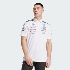 Koszulka Mercedes - Amg Petronas Formula One Team Polo. Białe koszulki polo męskie Adidas, m, bez wzorów, z materiału, bez ramiączek. Za 439.00 zł.