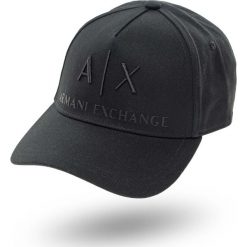 CZAPKA Z DASZKIEM Armani Exchange. Czarne czapki i kapelusze męskie Armani Exchange, bez wzorów, z bawełny. Za 179.00 zł.