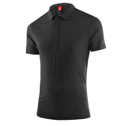 Polo Löffler Merino-Tencel(Tm). Czarne koszulki polo męskie LOFFLER, l, bez wzorów, bez ramiączek. Za 496.50 zł.
