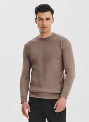 PAKO LORENTE – Brązowy sweter męski. Brązowe swetry przez głowę męskie Pako Lorente, na jesień, m, bez wzorów, z bawełny, bez kołnierzyka. Za 139.99 zł.