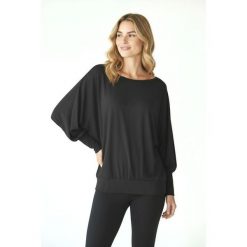 Bluzka do tańca i fitness damska czarna Latina 2skin. Czarne koszulki sportowe damskie 2SkIN, bez wzorów, bez kołnierzyka, bez ramiączek, na fitness i siłownię. Za 139.00 zł.