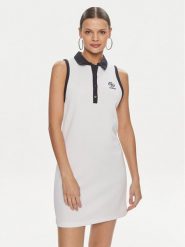 Guess Sukienka codzienna Mylah V4GK02 KBFB2 Biały Bodycon Fit. Białe sukienki damskie Guess, na co dzień, xs, z aplikacjami, z syntetyku, bez kołnierzyka, bez ramiączek, bodycon. Za 379.99 zł.