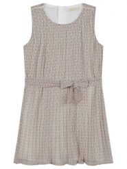 MICHAEL KORS KIDS Sukienka elegancka R12142 S Écru Regular Fit. Sukienki dla dziewczynek MICHAEL KORS KIDS, bez wzorów, z syntetyku, eleganckie, bez ramiączek. Za 309.99 zł.