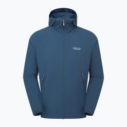 Kurtka softshell męska Rab Borealis Hoody. Niebieskie kurtki sportowe męskie RAB, m, bez wzorów, z softshellu, trekkingowe. Za 419.99 zł.