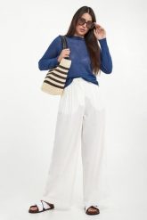 Sweter damski lniany Atzeco WEEKEND MAX MARA. Swetry damskie Weekend Max Mara, s, bez wzorów, ze lnu, bez kołnierzyka, bez ramiączek, bez kaptura. Za 999.00 zł.