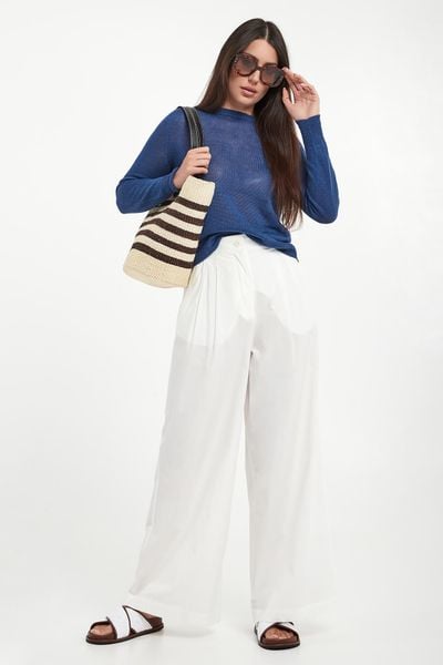 Sweter damski lniany Atzeco WEEKEND MAX MARA. Swetry damskie Weekend Max Mara, s, bez wzorów, ze lnu, bez kołnierzyka, bez ramiączek, bez kaptura. Za 999.00 zł.