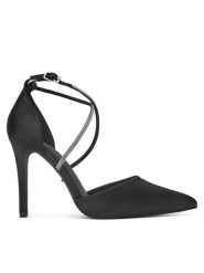 DeeZee Szpilki KL-HH4785-62S Czarny. Czarne szpilki damskie DeeZee, bez wzorów, z materiału, bez obcasa, bez zapięcia. Za 159.99 zł.