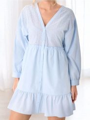 Sukienka mini - błękitny. Niebieskie sukienki damskie Sinsay, l, bez wzorów, bez kołnierzyka, bez ramiączek, mini. W wyprzedaży za 29.99 zł.