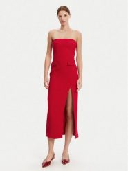 BARDOT Sukienka koktajlowa 59728DB Czerwony Slim Fit. Czerwone sukienki damskie Bardot, bez wzorów, z syntetyku, wizytowe, bez kołnierzyka, bez ramiączek. W wyprzedaży za 329.99 zł.