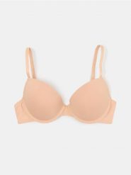 Biustonosz push-up z fiszbinami - kremowy. Białe biustonosze Sinsay, bez wzorów. Za 14.99 zł.