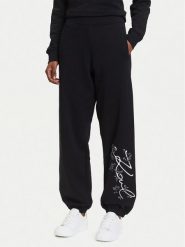 KARL LAGERFELD Spodnie dresowe A3W10009 Czarny Relaxed Fit. Czarne spodnie dresowe damskie KARL LAGERFELD, xs, bez wzorów, z bawełny. Za 719.99 zł.