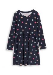 Sukienka marki Tom Taylor z dżerseju o rozkloszowanym kroju. Niebieskie sukienki dla dziewczynek bonprix, bez wzorów, z dżerseju, bez ramiączek. Za 109.99 zł.