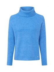 More & More sweter z golfem Kobiety Sztuczne włókno beżowy|biały, 42. Białe swetry damskie More & More, bez wzorów, z dzianiny, bez kołnierzyka, bez ramiączek, bez kaptura. Za 229.95 zł.