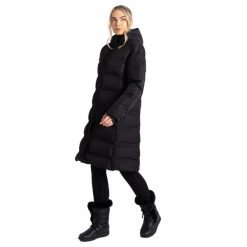 Kurtka Ocieplana Damska Wander. Czarne kurtki damskie Dare 2b, xl, z aplikacjami, z dzianiny, z kapturem. Za 436.99 zł.