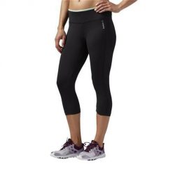 Spodnie treningowe damskie Reebok Workout Ready Capri W. Czarne obuwie sportowe damskie Reebok, bez wzorów, na fitness i siłownię, Reebok Workout. Za 167.00 zł.