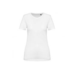 Damska koszulka z suprima z okrągłym dekoltem Kariban Premium. Białe t-shirty damskie KARIBAN, bez wzorów, z bawełny, bez kołnierzyka. Za 108.00 zł.