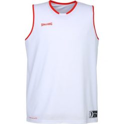 Jersey Spalding Move. Białe koszulki sportowe męskie Spalding, bez wzorów, z jersey, bez kołnierzyka, bez ramiączek, do koszykówki. Za 91.15 zł.