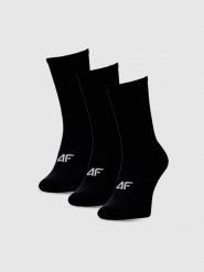 4F Skarpetki casual do połowy łydki (3-pack) męskie - czarne 43-46. Czarne skarpety męskie 4f, bez wzorów, z bawełny. Za 54.99 zł.
