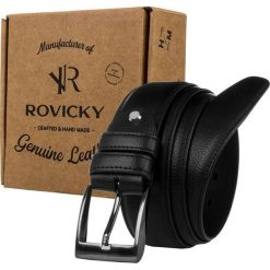 Rovicky Skórzany pasek męski z tradycyjną srebrną klamrą Rovicky 105. Szare paski damskie ROVICKY, bez wzorów. Za 81.11 zł.