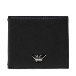 Portfel Emporio Armani. Czarne portfele męskie Emporio Armani, bez wzorów. Za 359.99 zł.