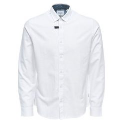 ONLY&SONS Koszulka Travis Ls Oxford Shirt Re White (rozmiar S). Białe koszule męskie Only&Sons, m, bez wzorów, bez kołnierzyka, bez ramiączek. W wyprzedaży za 85.00 zł.