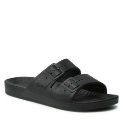 Klapki Freedom Moses. Czarne klapki damskie Freedom moses, bez wzorów, bez obcasa. Za 239.99 zł.