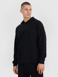 4F Bluza dresowa nierozpinana z kapturem męska - czarna XXL. Czarne bluzy męskie 4f, m, z aplikacjami, z bawełny, z kapturem. W wyprzedaży za 99.99 zł.