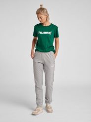 Koszulka sportowa z krótkim rękawem damska Hummel Cotton Logo. Zielone koszulki sportowe damskie Hummel, s, bez wzorów, z bawełny, bez kołnierzyka, bez ramiączek, do piłki nożnej. Za 39.69 zł.
