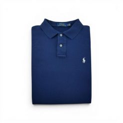 Second life - Koszulka Polo Ralph Lauren męska z krótkim rękawem - Stan dobry. Niebieskie koszulki sportowe męskie Ralph Lauren, l, bez wzorów, z tkaniny, bez kołnierzyka, bez ramiączek, na golfa. Za 106.46 zł.