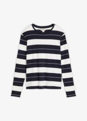 Bluzka z długim rękawem z grubej bawełny. Czarne bluzki damskie bonprix, bez wzorów, z bawełny, bez kołnierzyka, bez ramiączek. Za 92.99 zł.