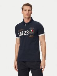 Aeronautica Militare Polo 261PO1916UP00191 Granatowy Regular Fit. Niebieskie koszulki polo męskie Aeronautica Militare, l, bez wzorów, z bawełny, bez ramiączek. Za 479.99 zł.