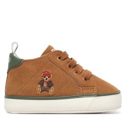 Trzewiki Polo Ralph Lauren. Brązowe trampki i tenisówki chłopięce Polo Ralph Lauren, bez wzorów, bez zapięcia. Za 379.99 zł.