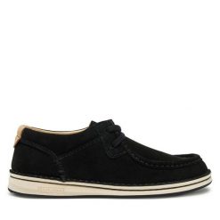 Półbuty Birkenstock. Czarne półbuty damskie Birkenstock, bez wzorów, bez obcasa, na płaskiej podeszwie, bez zapięcia. Za 509.99 zł.