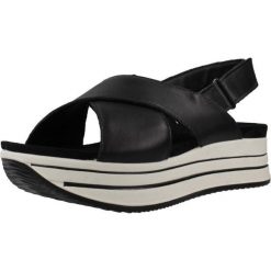 Sandały IMAC 758360I Czarny. Czarne sandały damskie Imac, bez wzorów, ze skóry, bez obcasa, bez zapięcia. Za 274.99 zł.