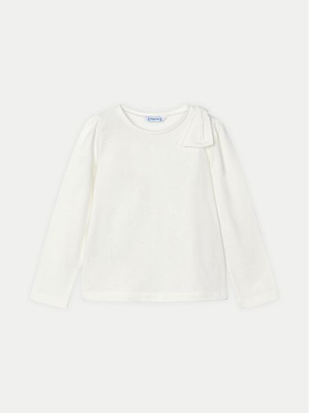 Mayoral Bluzka 4064 Écru Regular Fit. Bluzki dla dziewczynek Mayoral, bez wzorów, z bawełny, bez ramiączek. Za 69.99 zł.