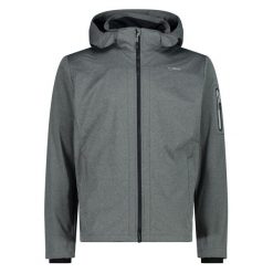 Kurtka turystyczna z kapturem CMP. Szare kurtki sportowe męskie CMP, bez wzorów, trekkingowe. Za 371.50 zł.