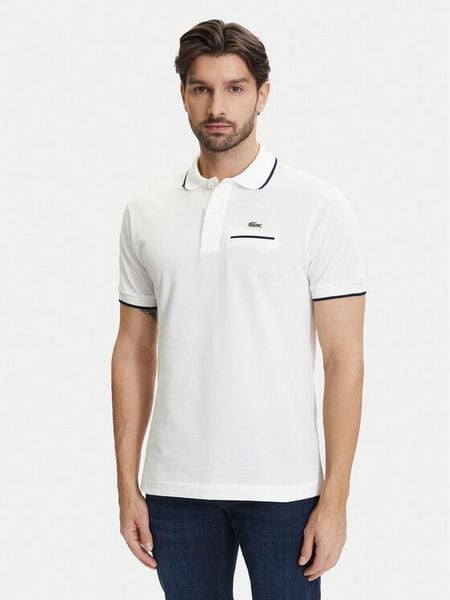 Lacoste Polo PH9838 Écru Classic Fit. Białe koszulki polo męskie Lacoste, m, bez wzorów, bez ramiączek. Za 529.99 zł.