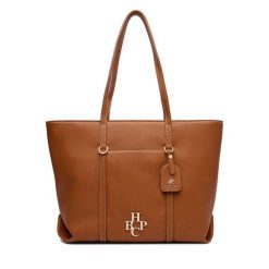 Torebka Beverly Hills Polo Club. Brązowe torebki do ręki damskie Beverly Hills Polo Club, bez wzorów, bez dodatków. Za 229.99 zł.