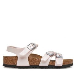 Sandały Birkenstock. Czerwone sandały dziewczęce Birkenstock, bez zapięcia. Za 169.99 zł.