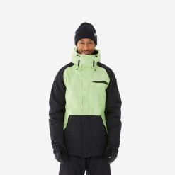 Kurtka snowboardowa męska Dreamscape SNB 100. Żółte kurtki snowboardowe męskie DREAMSCAPE, m, bez wzorów, z materiału, bez kaptura, narciarskie. W wyprzedaży za 229.99 zł.
